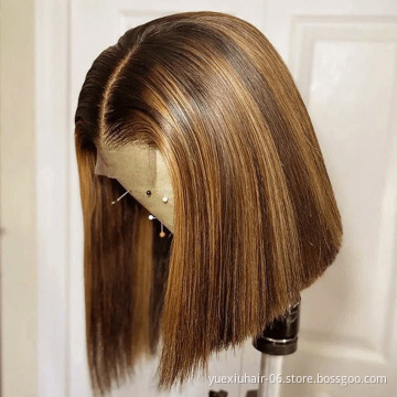 HD Full Lace Bob Wigs Human Hair Lace Front Wig For Black Women Brazilian Virgin Human Hair Pixie Cut Short Human Wig